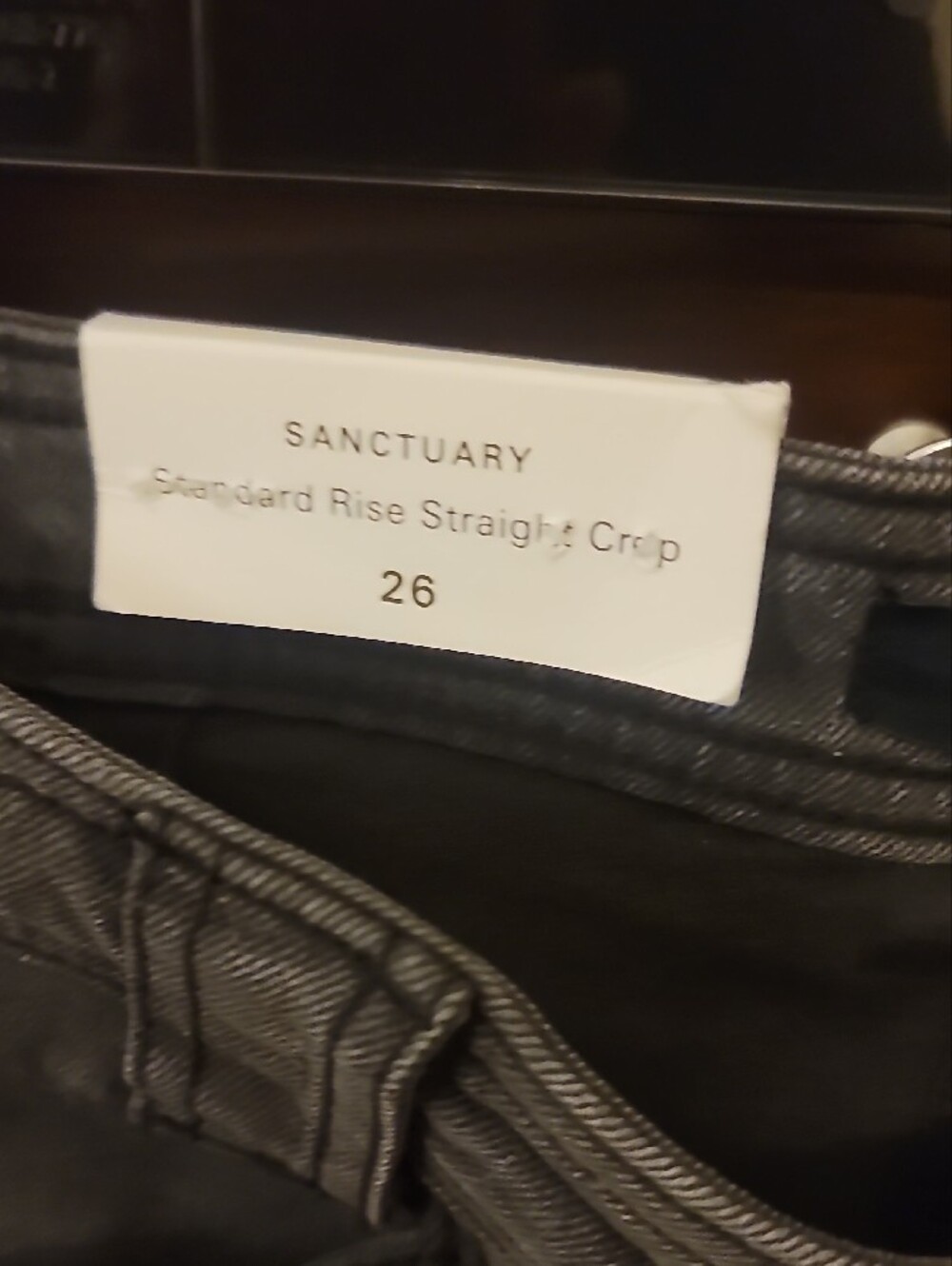 NWT Sanctuary Luna Cuffed Pant Standard Rise Straight Crop Button-Fly Pants 26 - Picture 3 of 9